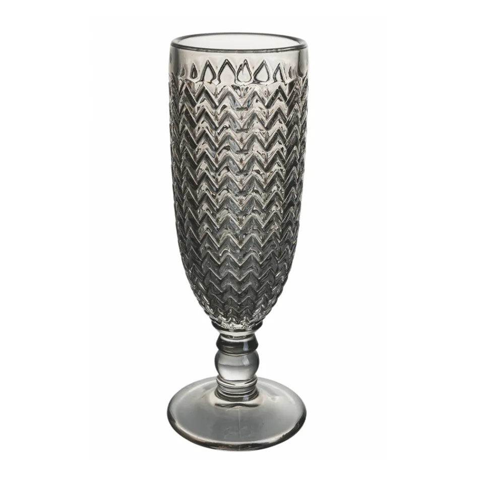 Fluitbekerset in gekleurd glas en verschillende decoraties 12-delig - Mix Viadurini