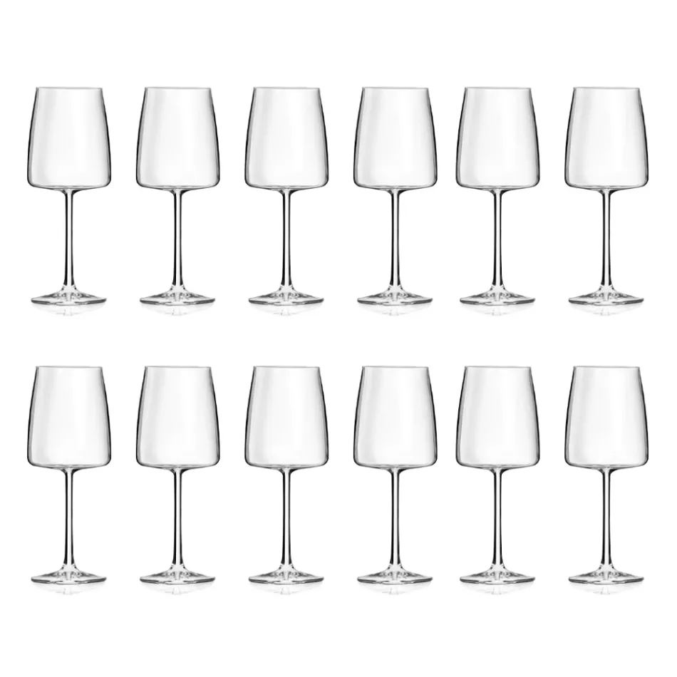 Italiaanse Minimal Eco Crystal Goblet Set 12 Stuks - Primordio Viadurini
