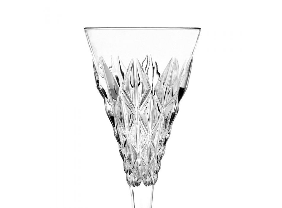 Eco Crystal Wijn- of Waterbeker Set Reliëfdecoratie 12-delig - Rebus Viadurini
