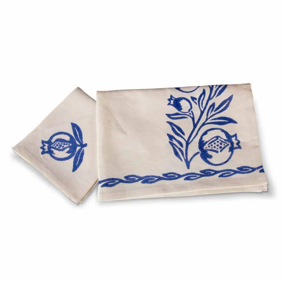 Italiaanse ambachtelijke ontbijtservice handafdruk op oude stoffen - merken Viadurini