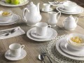 Complete ontbijtservice 22 stuks in wit porselein - Gimignano