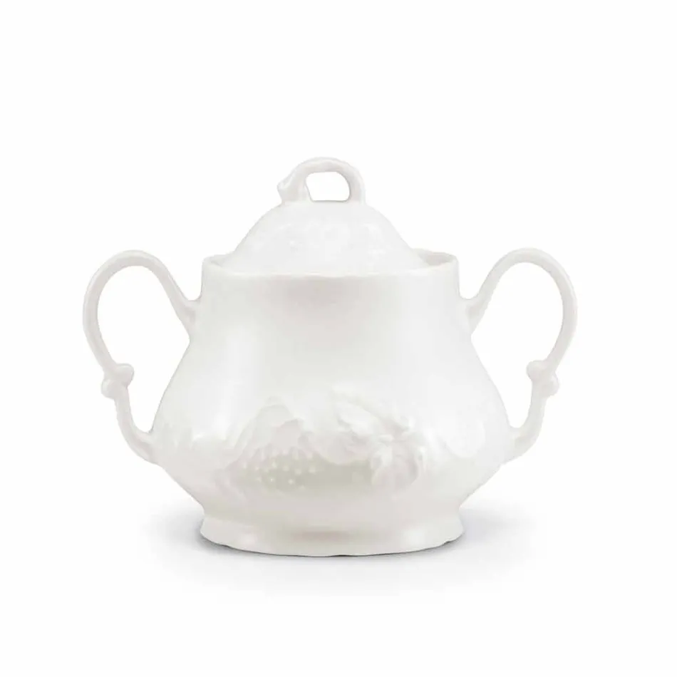 Complete ontbijtservice 22 stuks in wit porselein - Gimignano Viadurini