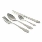 Full Service bestek in Satin Steel Design 24 stuks - Fantasiapos1 Viadurini