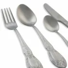 Full Service bestek in Satin Steel Design 24 stuks - Fantasiapos1 Viadurini