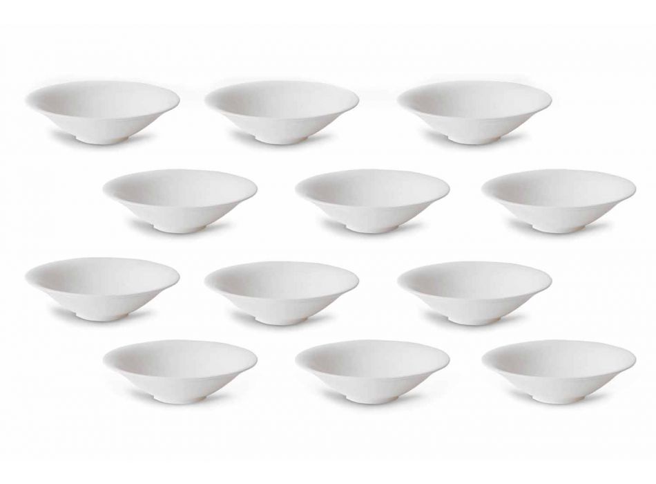 Servies bekers met wit fruit of ijsjes 12 stuks elegant ontwerp - Doriana Viadurini