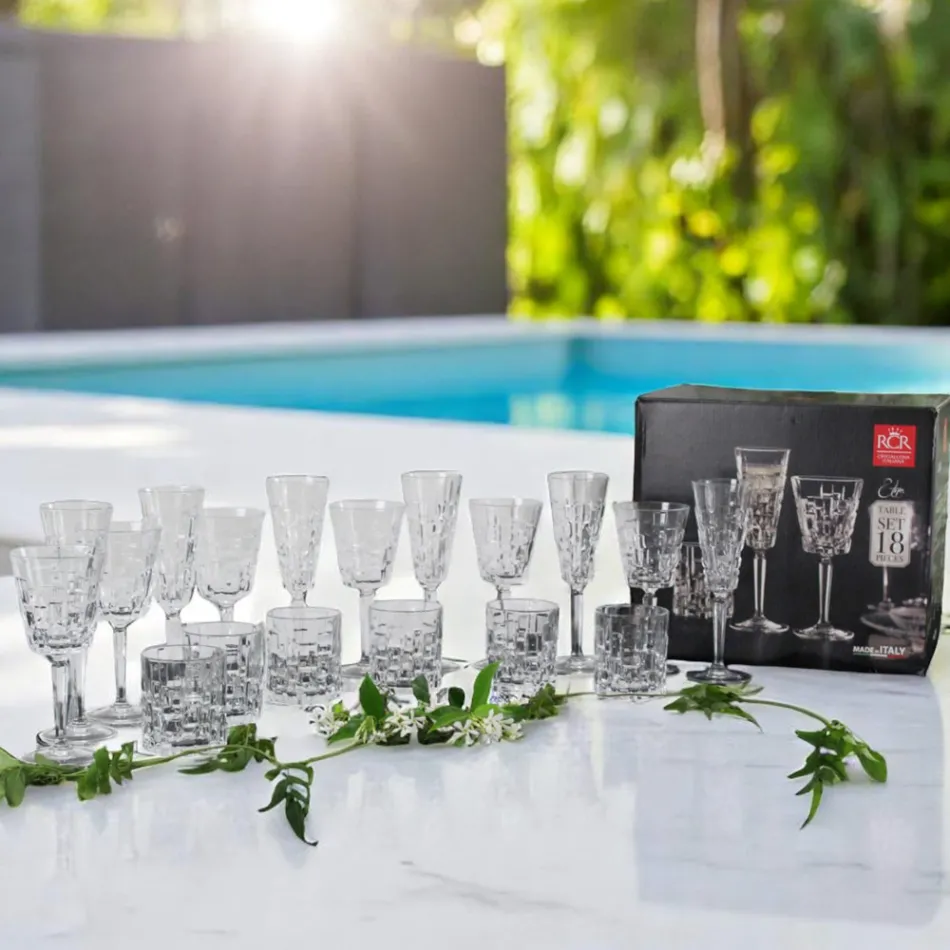 Set van 18 luxe kristallen glazen - Luxuryglass25 Viadurini