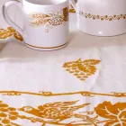 Linnen Ontbijtservice met handgemaakt enkel stuk - Merken Viadurini