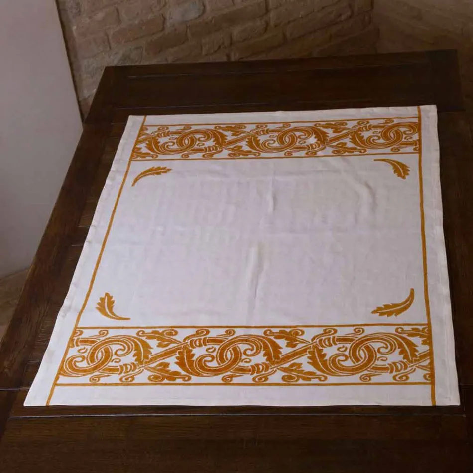 Linnen Ontbijtservice met handgemaakt enkel stuk - Merken Viadurini