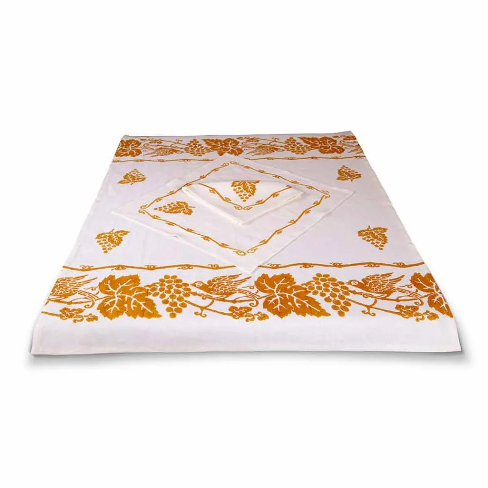 Linnen Ontbijtservice met handgemaakt enkel stuk - Merken Viadurini