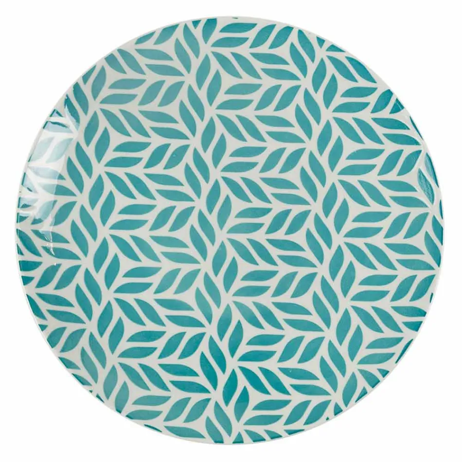 Compleet tafelservies in gekleurd porselein 18 stuks - Indonesië Viadurini