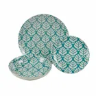 Compleet tafelservies in gekleurd porselein 18 stuks - Indonesië Viadurini