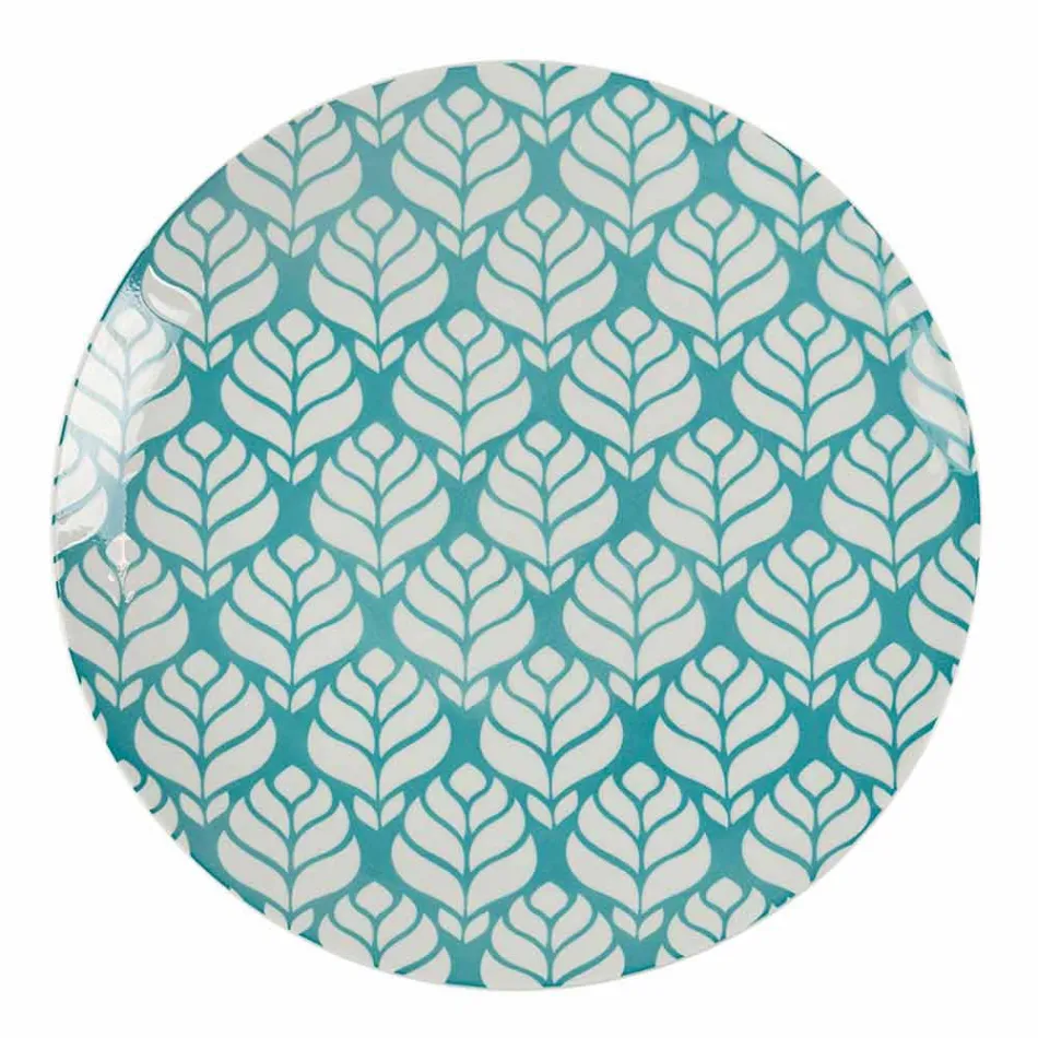 Compleet tafelservies in gekleurd porselein 18 stuks - Indonesië Viadurini