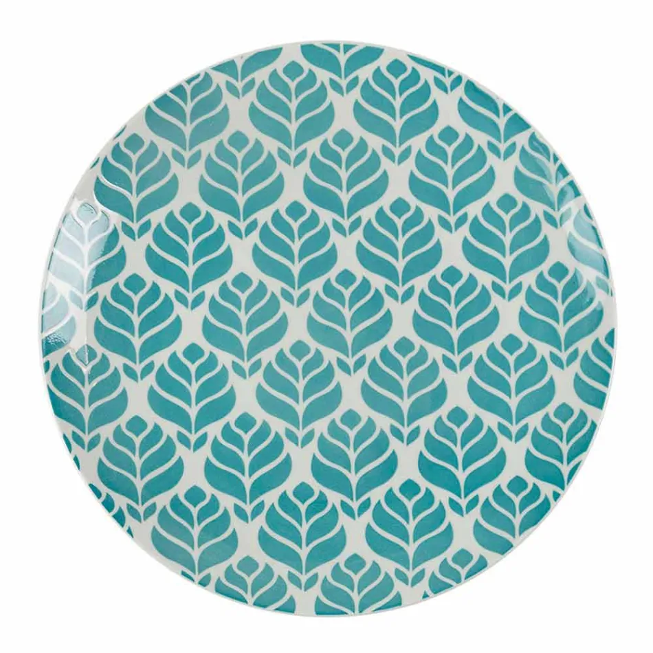 Compleet tafelservies in gekleurd porselein 18 stuks - Indonesië Viadurini