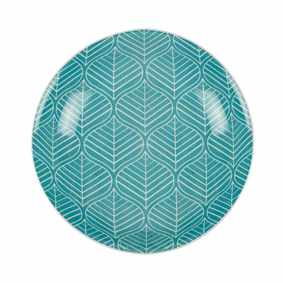 Compleet tafelservies in gekleurd porselein 18 stuks - Indonesië Viadurini