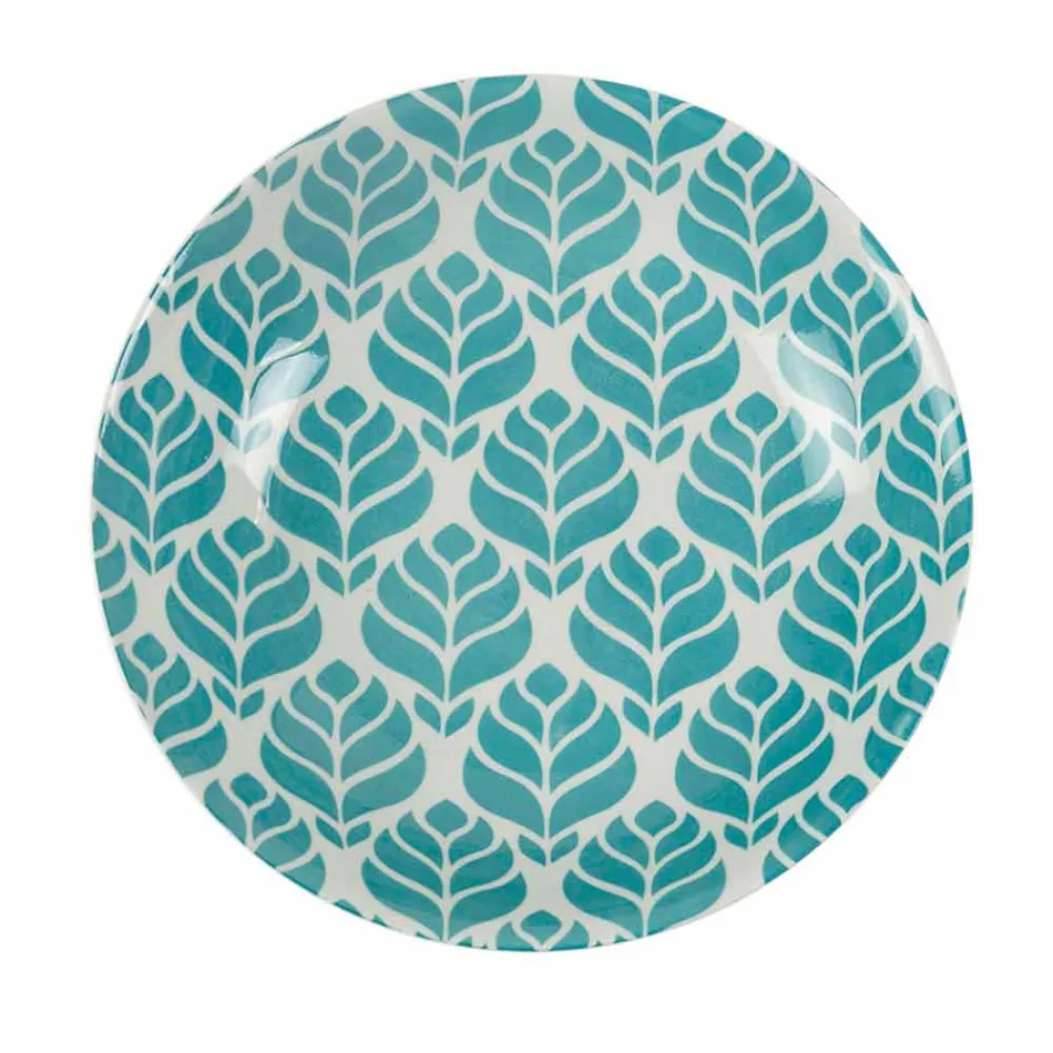 Compleet tafelservies in gekleurd porselein 18 stuks - Indonesië Viadurini