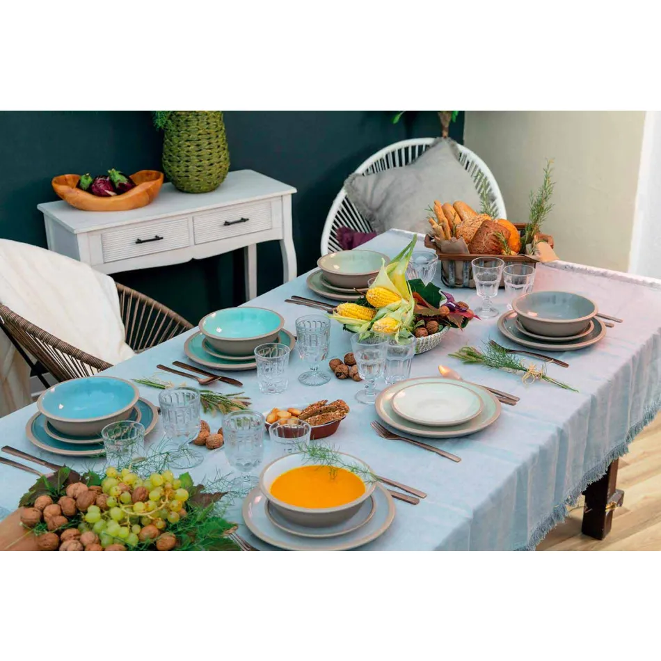 Servies Gekleurde Gerechten Set Volledig 18 Stuks Design - Osteria Viadurini