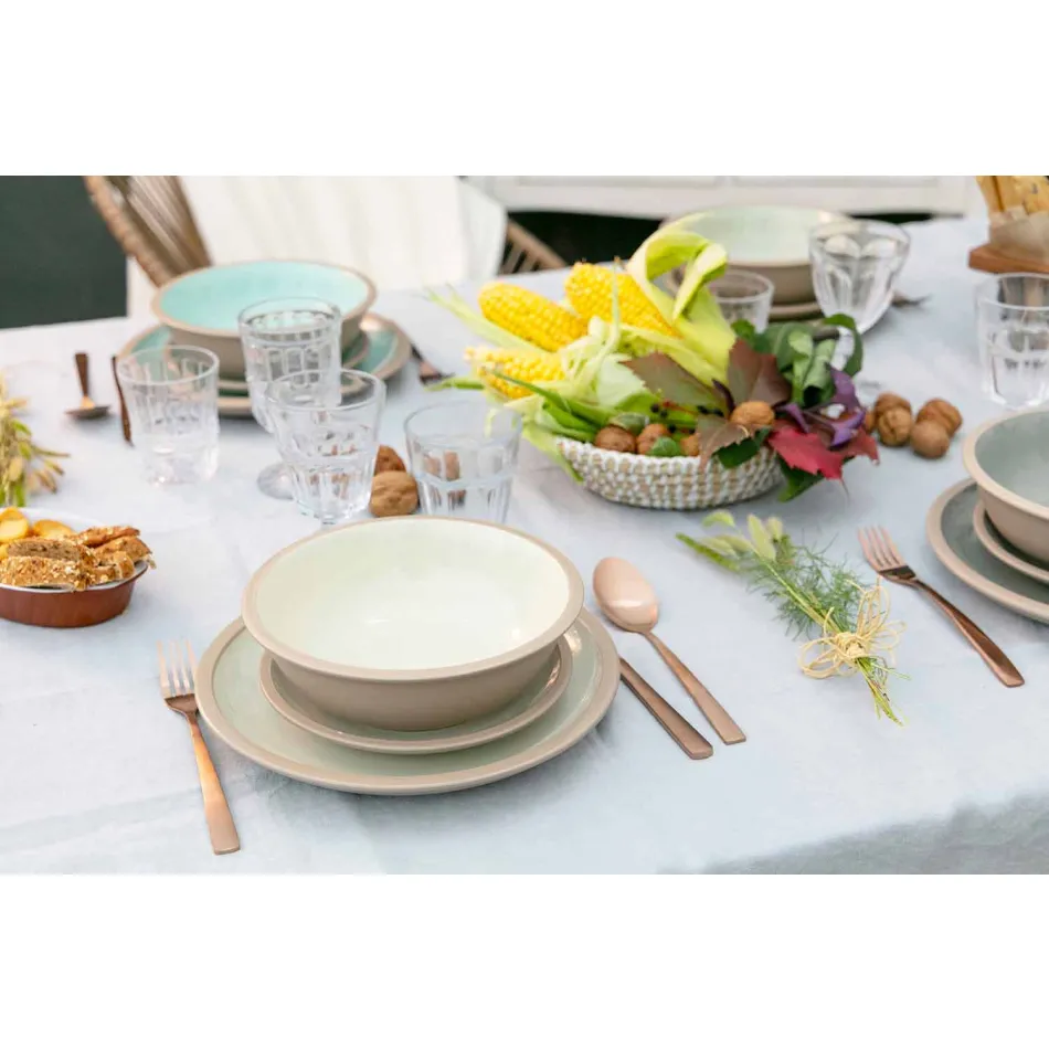 Servies Gekleurde Gerechten Set Volledig 18 Stuks Design - Osteria Viadurini