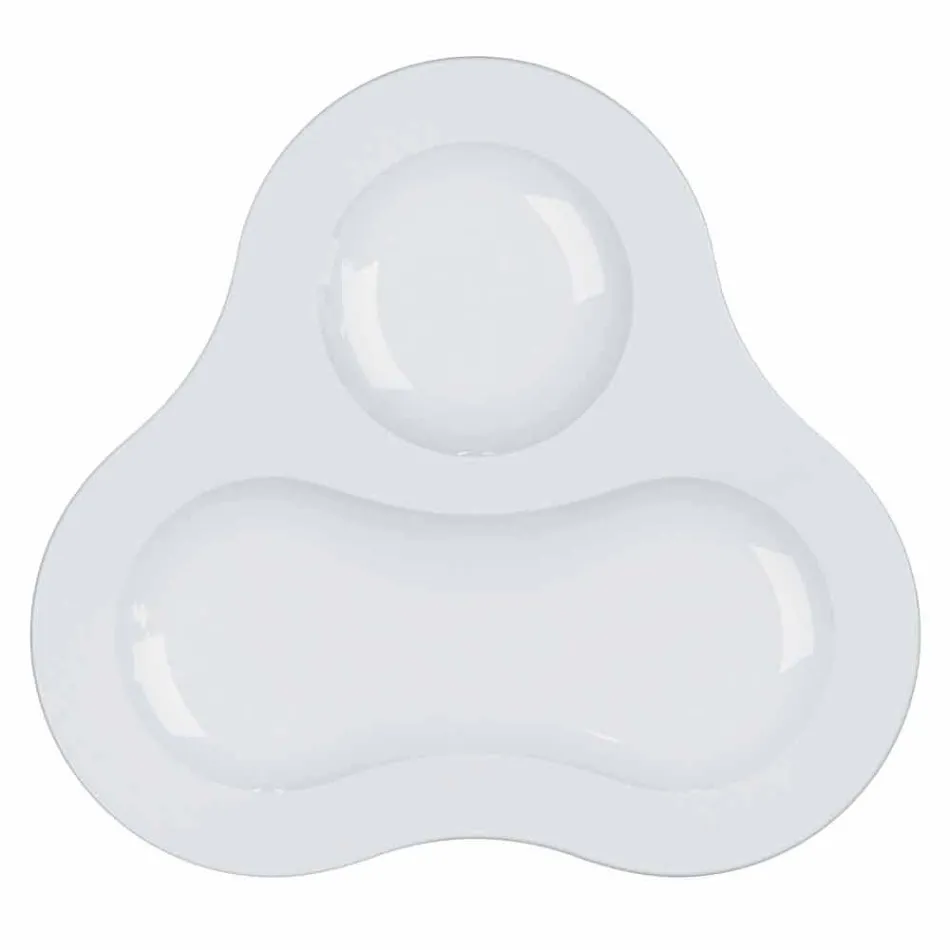 Compleet theeservies Modern Design in Wit Porselein 14 Stuks - Telescoop Viadurini