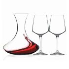 3-delige set ecologische kristallen wijnkaraf en beker - Etera Viadurini