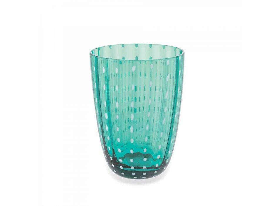 Set van 6 modern gekleurde glazen design glazen voor water - Botswana Viadurini