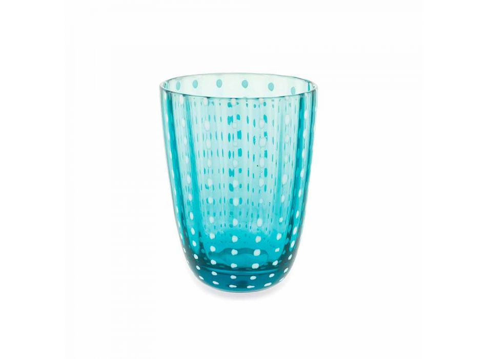 Set van 6 modern gekleurde glazen design glazen voor water - Botswana Viadurini