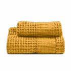 Badhanddoeken van gekleurd katoen en linnen met honingraatmotief - Turis Viadurini