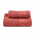 Badhanddoeken van gekleurd katoen en linnen met honingraatmotief - Turis Viadurini