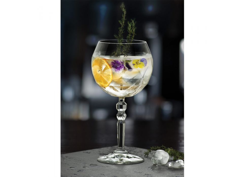 Gin Tonic Cocktailglasservies in Eco Crystal 12 Stuks - Bromeo Viadurini