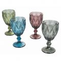Set gekleurde en gedecoreerde glazen bekers 12 stuks - Renaissance