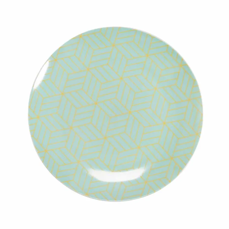 Servies van 18-delig gekleurd design porselein en gres - Tropycale Viadurini