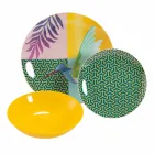 Servies van 18-delig gekleurd design porselein en gres - Tropycale Viadurini