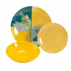 Servies van 18-delig gekleurd design porselein en gres - Tropycale Viadurini