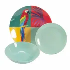 Servies van 18-delig gekleurd design porselein en gres - Tropycale Viadurini
