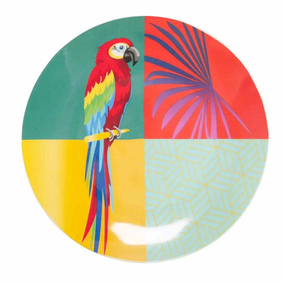 Servies van 18-delig gekleurd design porselein en gres - Tropycale Viadurini