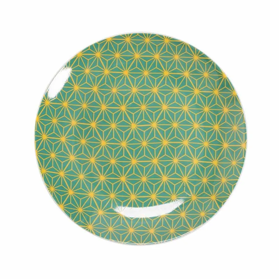 Servies van 18-delig gekleurd design porselein en gres - Tropycale Viadurini