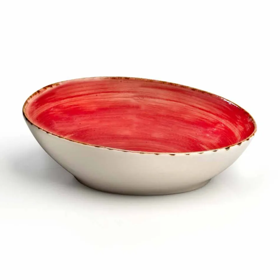 Set van 16 moderne design gerechten in elegant gekleurd steengoed - Simba Viadurini