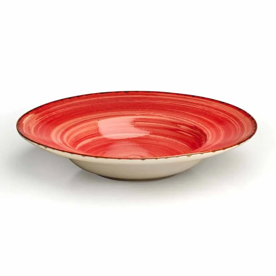 Set van 16 moderne design gerechten in elegant gekleurd steengoed - Simba Viadurini