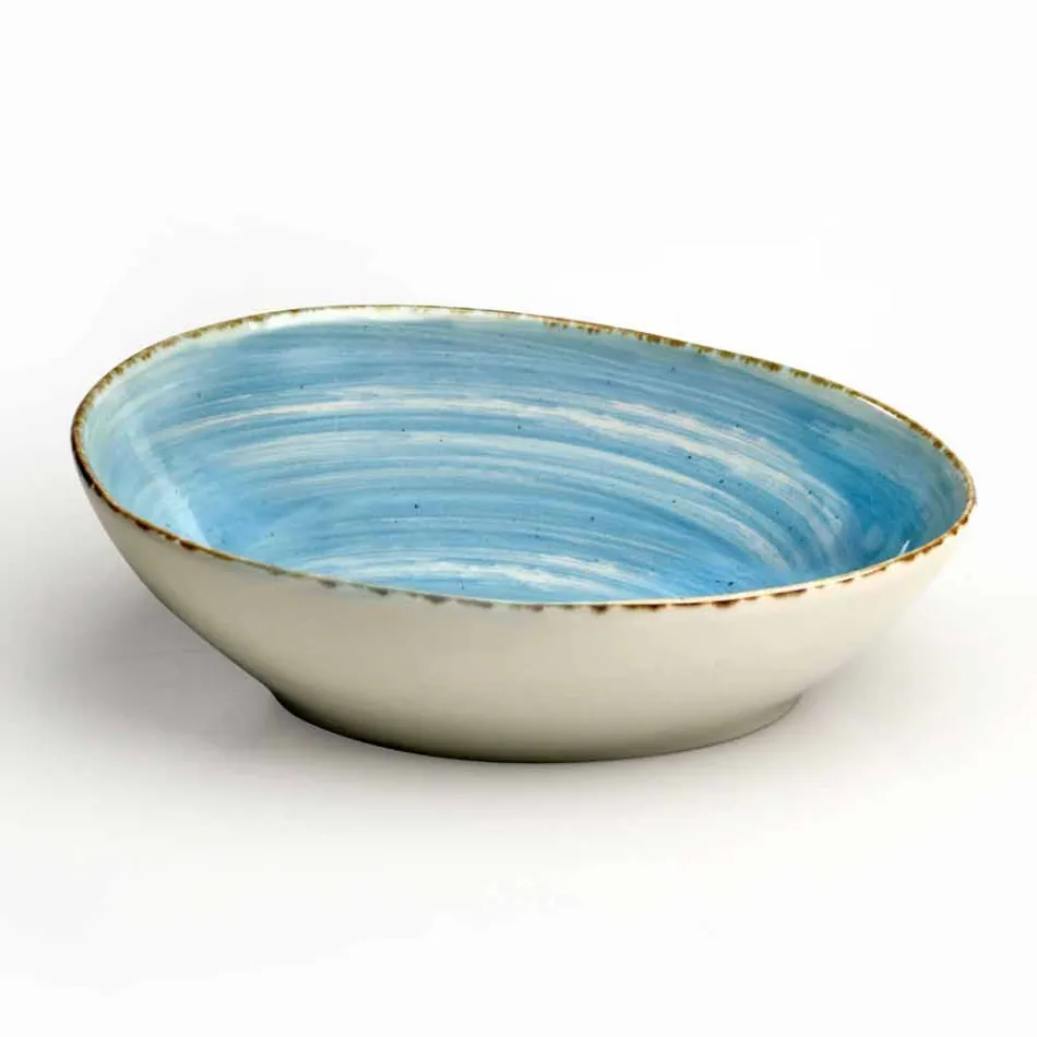 Set van 16 moderne design gerechten in elegant gekleurd steengoed - Simba Viadurini