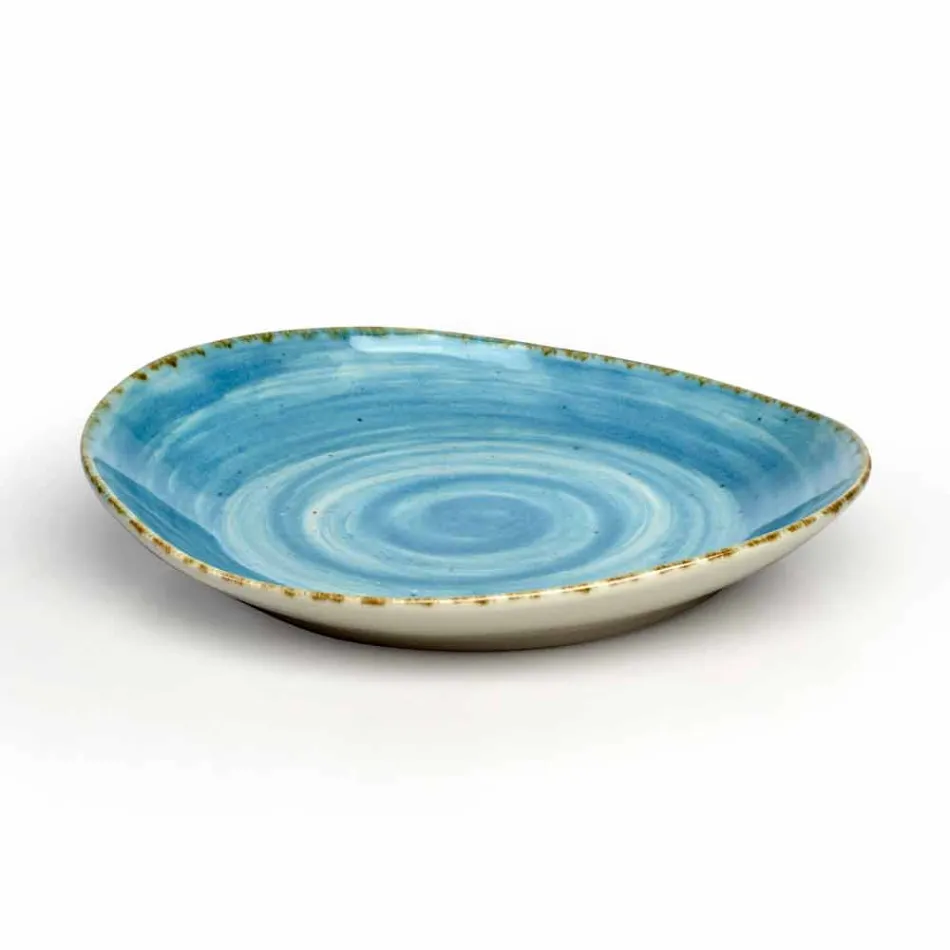 Set van 16 moderne design gerechten in elegant gekleurd steengoed - Simba Viadurini