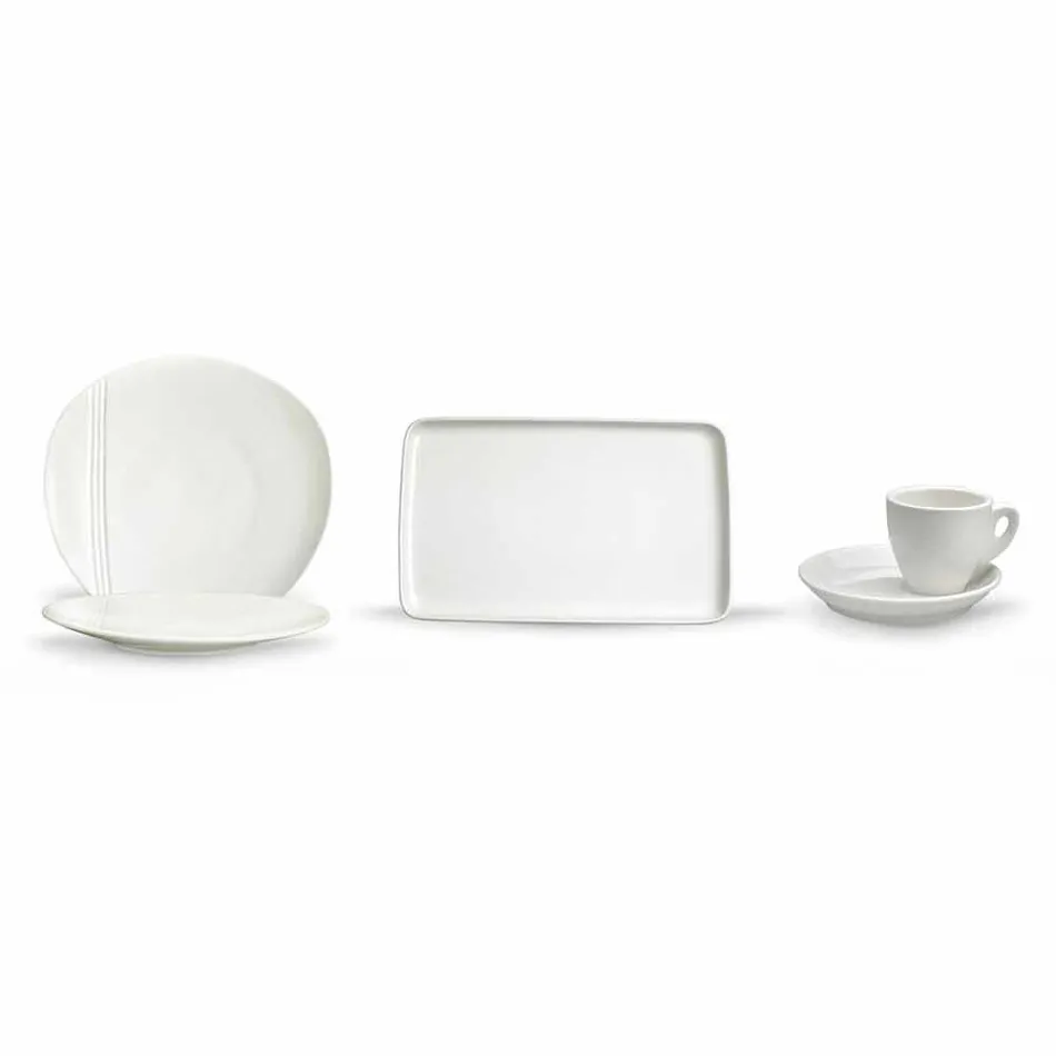 Modern porseleinen aperitief servies set 36 stuks - Nalah Viadurini