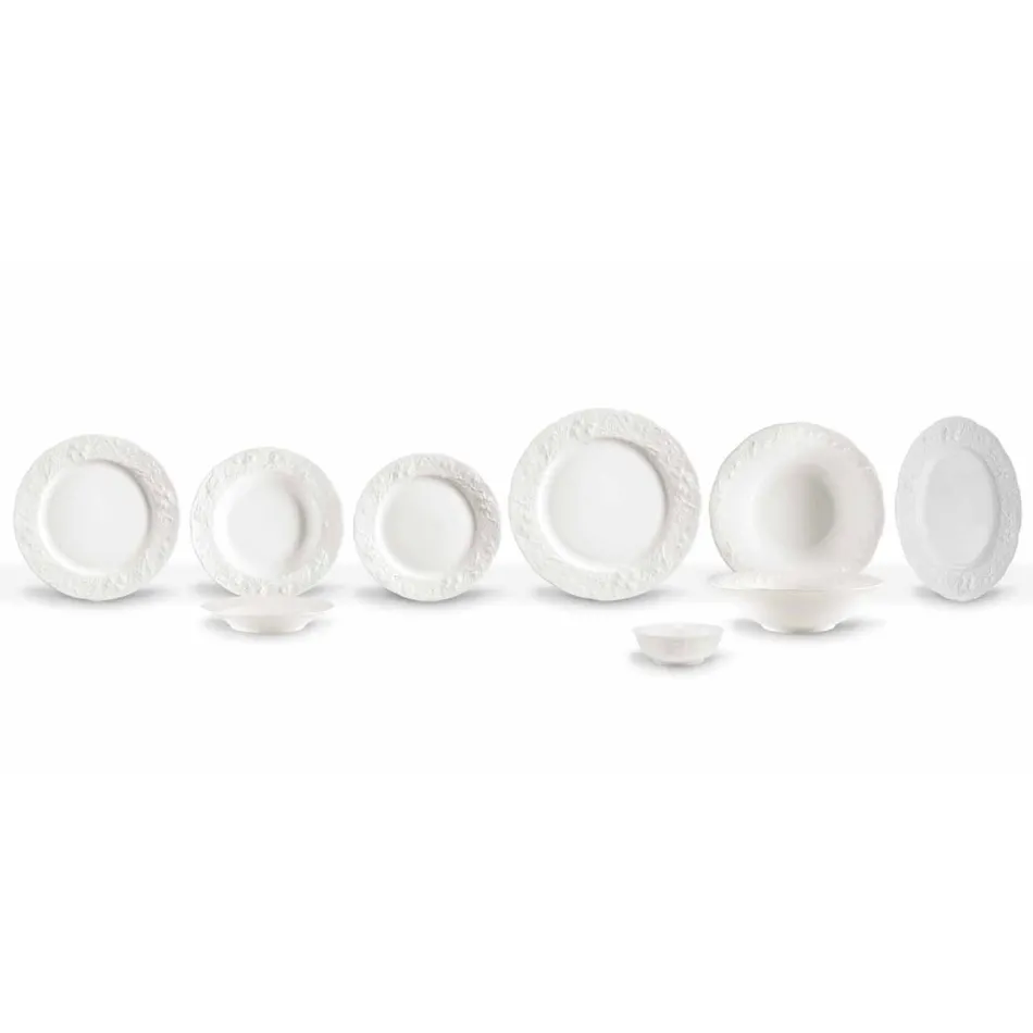 Set van 27 elegante designborden van wit porselein - Gimignano Viadurini