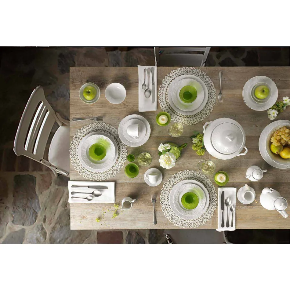 Set van 27 elegante designborden van wit porselein - Gimignano Viadurini