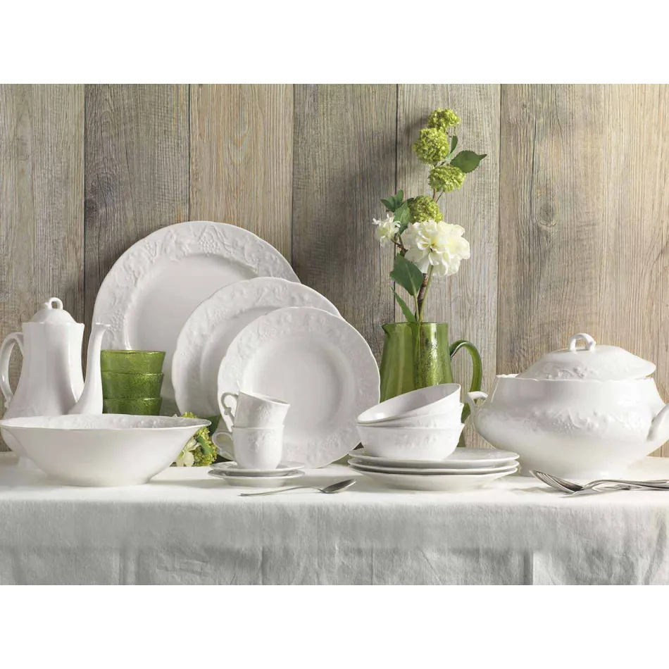 Set van 27 elegante designborden van wit porselein - Gimignano Viadurini