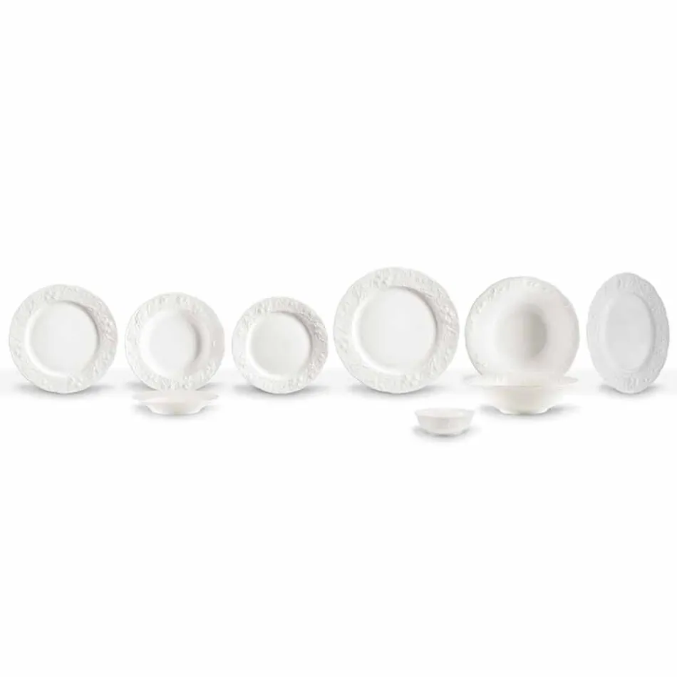 Set van 27 elegante designborden van wit porselein - Gimignano Viadurini