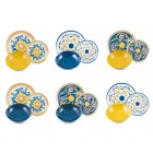 Servies Gekleurde en Moderne Gerechten Servies Complete Set 18 Stuks - Cefalu Viadurini