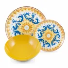 Servies Gekleurde en Moderne Gerechten Servies Complete Set 18 Stuks - Cefalu Viadurini