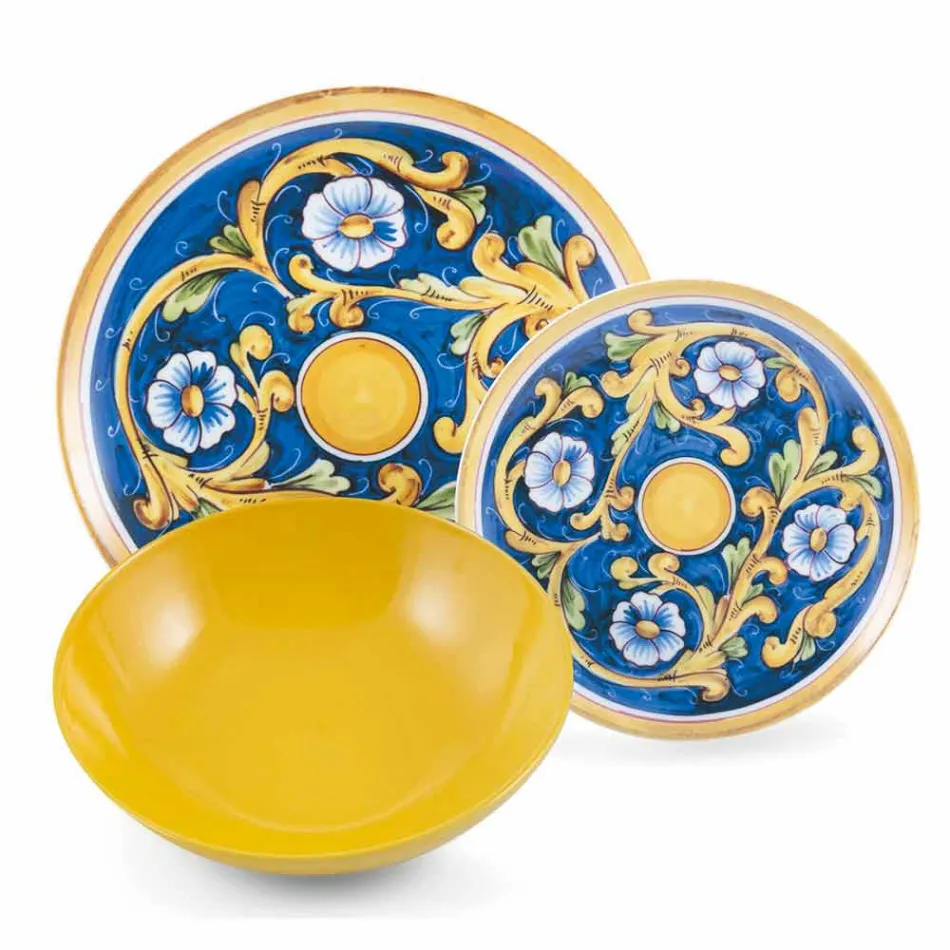 Servies Gekleurde en Moderne Gerechten Servies Complete Set 18 Stuks - Cefalu Viadurini