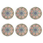 Gedecoreerd gekleurd porseleinen pizzabordservies 6 stuks - Marokko Viadurini