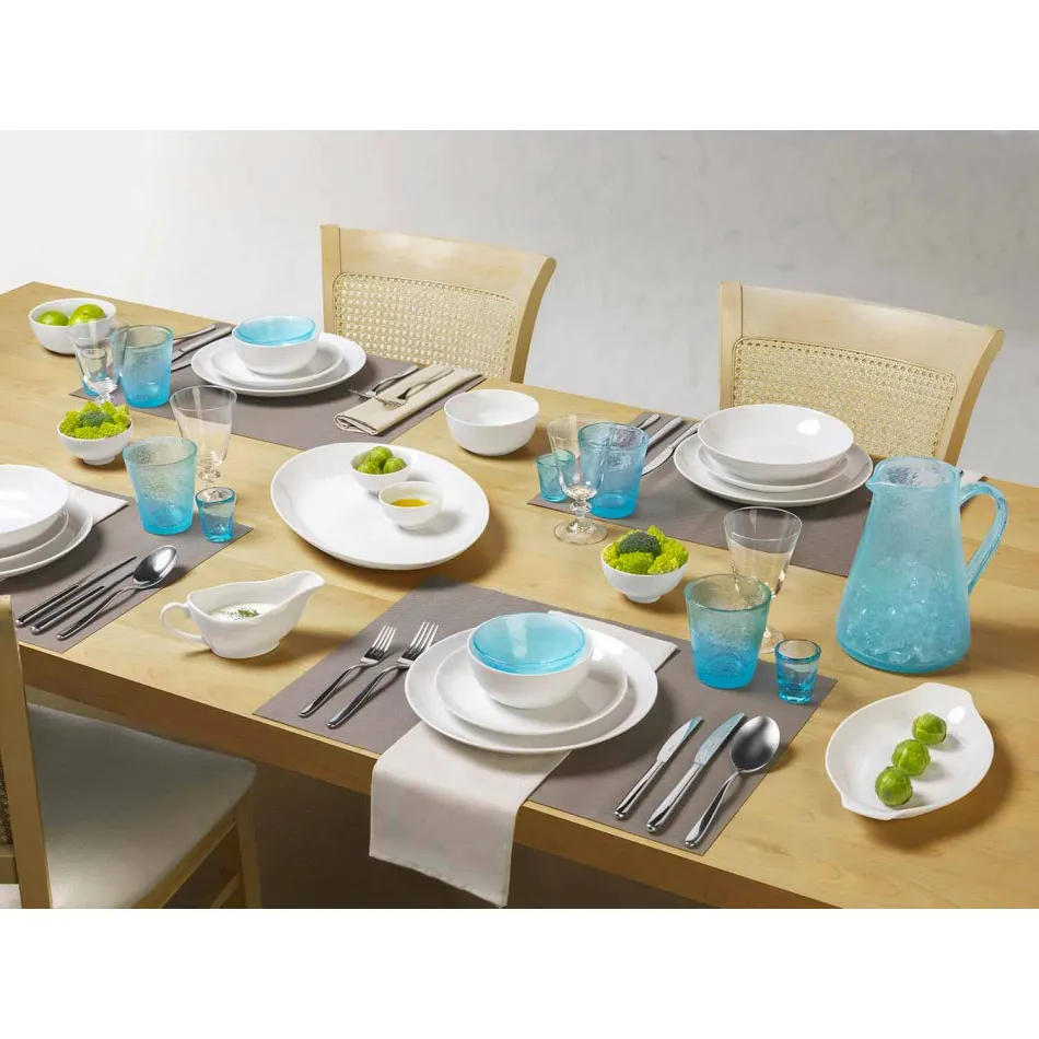 Serveerschalen 3 Stuks Modern Design in Wit Porselein - Malaga Viadurini