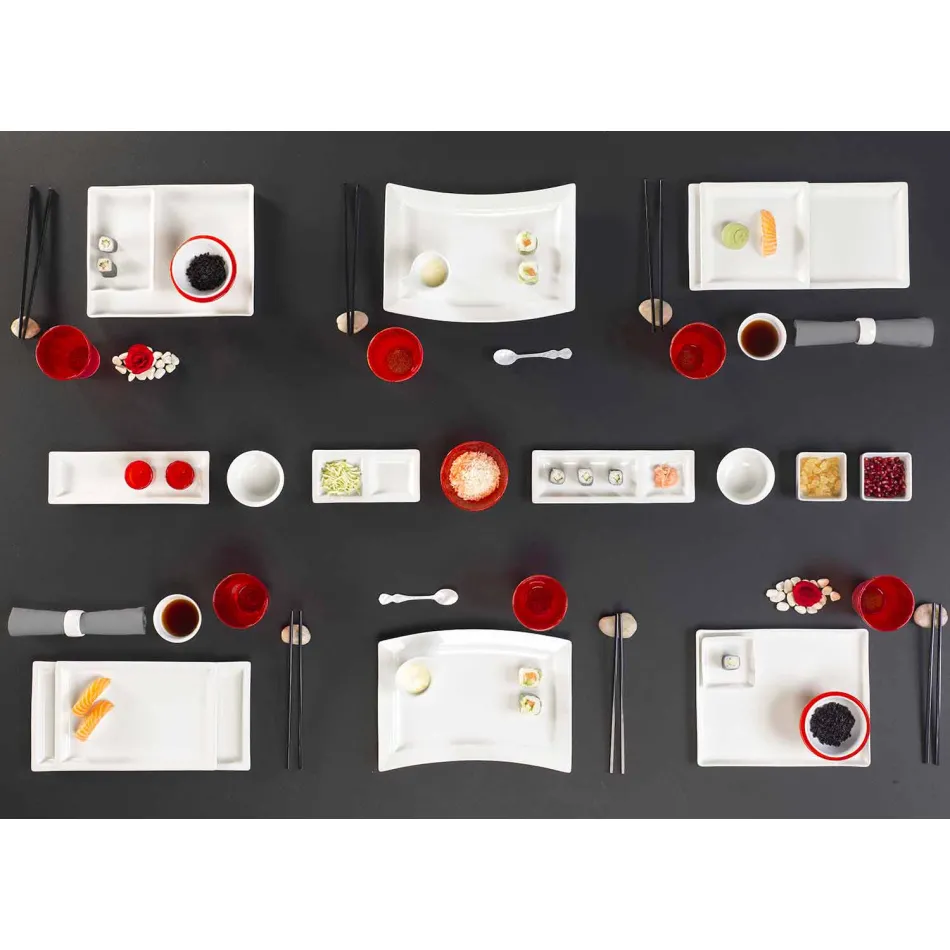 Wit porseleinen moderne dinerborden set 25 stuks - basaal Viadurini